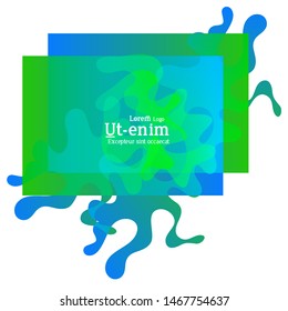 Abstract web templates with wavy overlapping gradient shapes on bright colored background. Social media web banner or landing page. Fluid lighting effect with smooth liquid colors. 