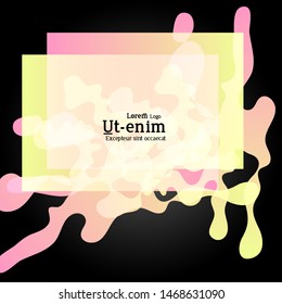 Abstract web templates with wavy overlapping gradient shapes on black background. Social media web banner or landing page. Fluid lighting effect with smooth liquid colors. 