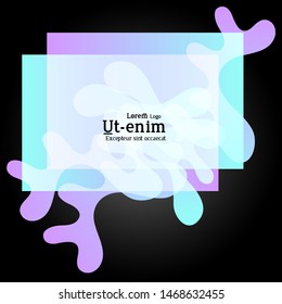 Abstract web templates with wavy overlapping gradient shapes on black background. Social media web banner or landing page. Fluid lighting effect with smooth liquid colors. 