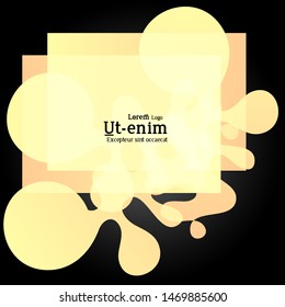 Abstract web templates with wavy overlapping gradient shapes on black background. Social media web banner or landing page. Fluid lighting effect with smooth liquid colors. 