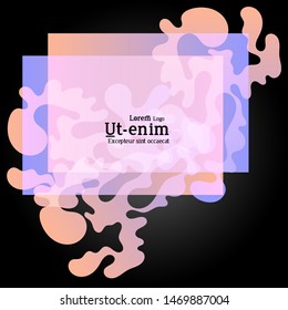 Abstract web templates with wavy overlapping gradient shapes on black background. Social media web banner or landing page. Fluid lighting effect with smooth liquid colors. 