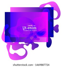 Abstract web templates with wavy overlapping gradient shapes on bright colored background. Social media web banner or landing page. Fluid lighting effect with smooth liquid colors. 