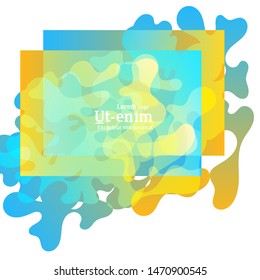 Abstract web templates with wavy overlapping gradient shapes on bright colored background. Social media web banner or landing page. Fluid lighting effect with smooth liquid colors. 