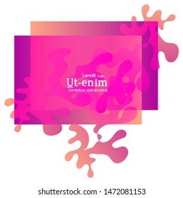 Abstract web templates with wavy overlapping gradient shapes on bright colored background. Social media web banner or landing page. Fluid lighting effect with smooth liquid colors. 