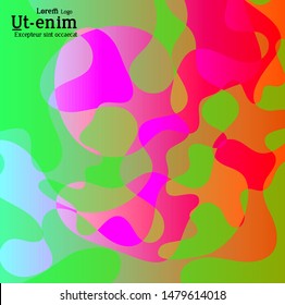 Abstract web templates with wavy overlapping gradient shapes on bright colored background. Social media web banner or landing page. Fluid lighting effect with smooth liquid colors. 