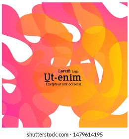 Abstract web templates with wavy overlapping gradient shapes on bright colored background. Social media web banner or landing page. Fluid lighting effect with smooth liquid colors. 