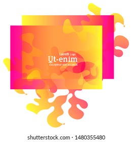 Abstract web templates with wavy overlapping gradient shapes on bright colored background. Social media web banner or landing page. Fluid lighting effect with smooth liquid colors. 