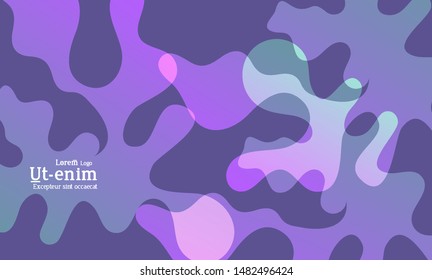 Abstract web templates with wavy overlapping gradient shapes on bright colored background. Social media web banner or landing page. Fluid lighting effect with smooth liquid colors. 