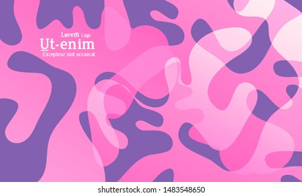 Abstract web templates with wavy overlapping gradient shapes on bright colored background. Social media web banner or landing page. Fluid lighting effect with smooth liquid colors. 