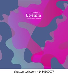 Abstract web templates with wavy overlapping gradient shapes on bright colored background. Social media web banner or landing page. Fluid lighting effect with smooth liquid colors. 