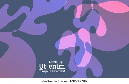 Abstract web templates with wavy overlapping gradient shapes on bright colored background. Social media web banner or landing page. Fluid lighting effect with smooth liquid colors. 