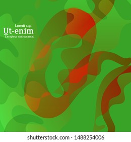 Abstract web templates with wavy overlapping gradient shapes on bright colored background. Social media web banner or landing page. Fluid lighting effect with smooth liquid colors. 