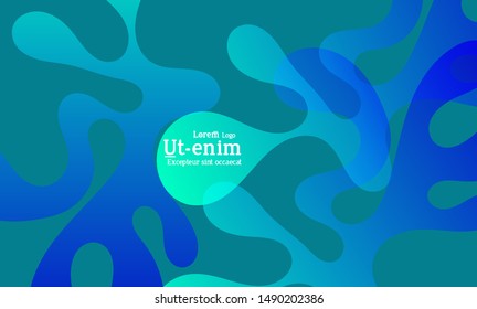 Abstract web templates with wavy overlapping gradient shapes on bright colored background. Social media web banner or landing page. Fluid lighting effect with smooth liquid colors. 