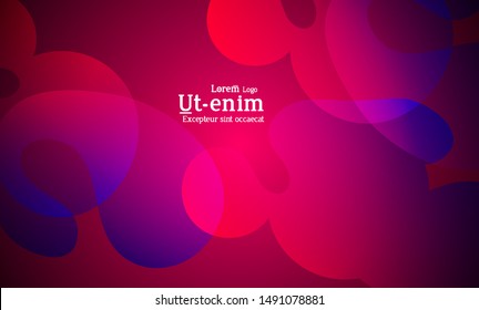 Abstract web templates with wavy overlapping gradient shapes on bright colored background. Social media web banner or landing page. Fluid lighting effect with smooth liquid colors. 