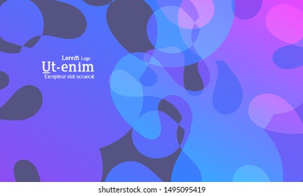 Abstract web templates with wavy overlapping gradient shapes on bright colored background. Social media web banner or landing page. Fluid lighting effect with smooth liquid colors. 