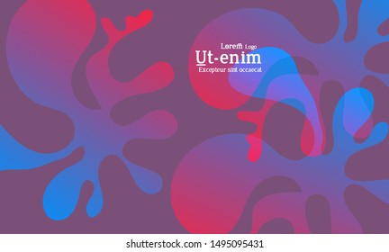 Abstract web templates with wavy overlapping gradient shapes on bright colored background. Social media web banner or landing page. Fluid lighting effect with smooth liquid colors. 