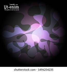 Abstract web templates with wavy overlapping gradient shapes on black background. Social media web banner or landing page. Fluid lighting effect with smooth liquid colors. 