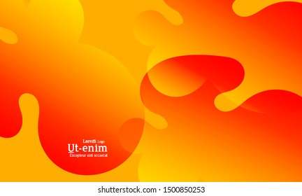 Abstract web templates with wavy overlapping gradient shapes on bright colored background. Social media web banner or landing page. Fluid lighting effect with smooth liquid colors. 