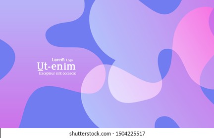 Abstract web templates with wavy overlapping gradient shapes on bright colored background. Social media web banner or landing page. Fluid lighting effect with smooth liquid colors. 