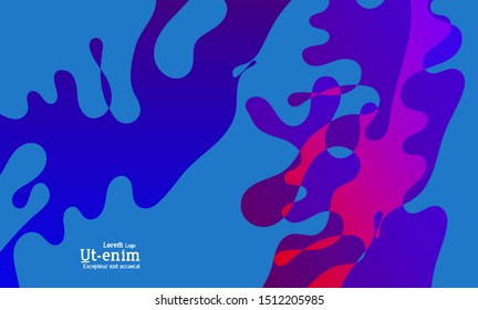 Abstract web templates with wavy overlapping gradient shapes on bright colored background. Social media web banner or landing page. Fluid lighting effect with smooth liquid colors. 