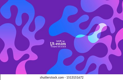 Abstract web templates with wavy overlapping gradient shapes on bright colored background. Social media web banner or landing page. Fluid lighting effect with smooth liquid colors. 