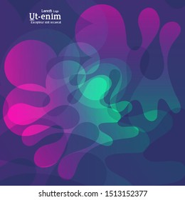 Abstract web templates with wavy overlapping gradient shapes on bright colored background. Social media web banner or landing page. Fluid lighting effect with smooth liquid colors. 