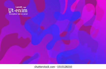 Abstract web templates with wavy overlapping gradient shapes on bright colored background. Social media web banner or landing page. Fluid lighting effect with smooth liquid colors. 