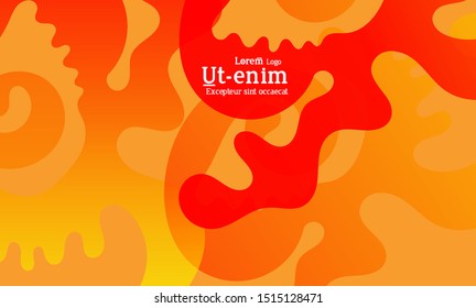 Abstract web templates with wavy overlapping gradient shapes on bright colored background. Social media web banner or landing page. Fluid lighting effect with smooth liquid colors. 
