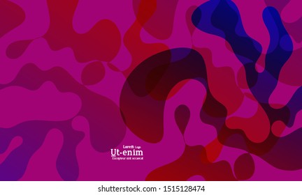 Abstract web templates with wavy overlapping gradient shapes on bright colored background. Social media web banner or landing page. Fluid lighting effect with smooth liquid colors. 