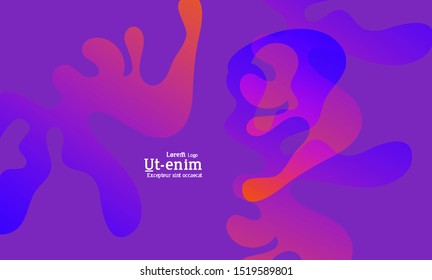 Abstract web templates with wavy overlapping gradient shapes on bright colored background. Social media web banner or landing page. Fluid lighting effect with smooth liquid colors. 