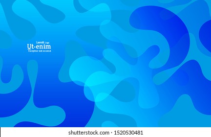 Abstract web templates with wavy overlapping gradient shapes on bright colored background. Social media web banner or landing page. Fluid lighting effect with smooth liquid colors. 