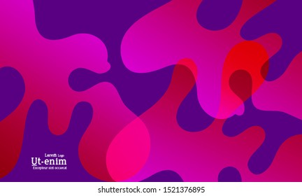 Abstract web templates with wavy overlapping gradient shapes on bright colored background. Social media web banner or landing page. Fluid lighting effect with smooth liquid colors. 
