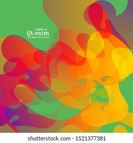Abstract web templates with wavy overlapping gradient shapes on bright colored background. Social media web banner or landing page. Fluid lighting effect with smooth liquid colors. 