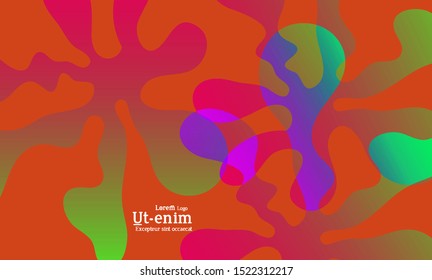 Abstract web templates with wavy overlapping gradient shapes on bright colored background. Social media web banner or landing page. Fluid lighting effect with smooth liquid colors. 