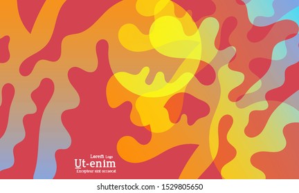 Abstract web templates with wavy overlapping gradient shapes on bright colored background. Social media web banner or landing page. Fluid lighting effect with smooth liquid colors. 