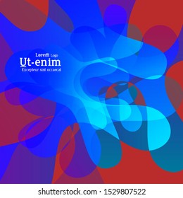 Abstract web templates with wavy overlapping gradient shapes on bright colored background. Social media web banner or landing page. Fluid lighting effect with smooth liquid colors. 