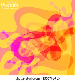 Abstract web templates with wavy overlapping gradient shapes on bright colored background. Social media web banner or landing page. Fluid lighting effect with smooth liquid colors. 