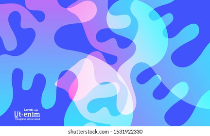 Abstract web templates with wavy overlapping gradient shapes on bright colored background. Social media web banner or landing page. Fluid lighting effect with smooth liquid colors. 