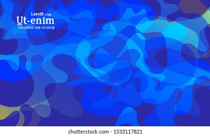 Abstract web templates with wavy overlapping gradient shapes on bright colored background. Social media web banner or landing page. Fluid lighting effect with smooth liquid colors. 