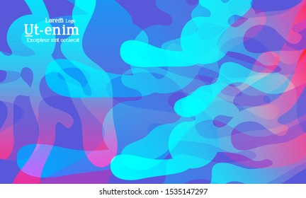 Abstract web templates with wavy overlapping gradient shapes on bright colored background. Social media web banner or landing page. Fluid lighting effect with smooth liquid colors. 