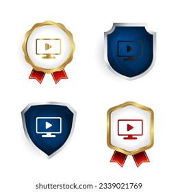 Resumen de la marca de TV web y la colección de etiquetas, se pueden usar para diseños de negocios, presentaciones o cualquier diseño adecuado.
