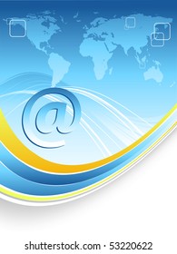 abstract web  vector background with world map