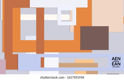 Abstract web wallpaper with paper cut overlapping rectangular frames. Vintage poster. Art with retro colored vector background objects. Material design. Marketing technologies for natural environment