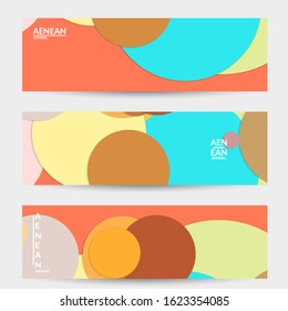 Abstract web wallpaper with paper cut overlapping geometric shapes. Vintage banner. Art with retro colored vector background objects. Material design. Artistic geometric pattern. Vector illustration. 