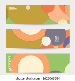 Abstract web wallpaper with paper cut overlapping geometric shapes. Vintage banner. Art with retro colored vector background objects. Material design. Artistic geometric pattern. Vector illustration. 
