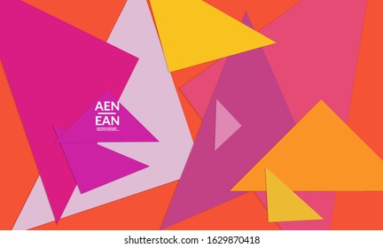 Abstract web wallpaper with paper cut overlapping triangles. Vintage poster. Art with retro colored vector background objects. Material design. Artistic stationary template for wed technologies.