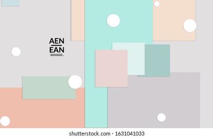 Abstract web wallpaper with paper cut overlapping geometric shapes. Vintage poster. Art with retro colored vector background objects. Material design. Marketing technologies for natural environment