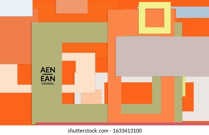 Abstract web wallpaper with paper cut overlapping rectangular frames. Vintage poster. Art with retro colored vector background objects. Material design. Marketing technologies for natural environment