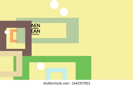 Abstract web wallpaper with paper cut overlapping geometric shapes. Vintage poster. Art with retro colored vector background objects. Material design. Marketing technologies for natural environment