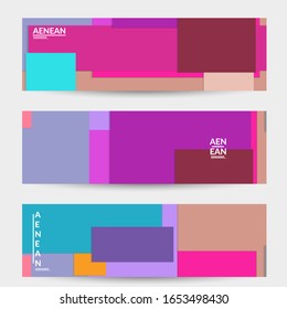 Abstract web wallpaper with paper cut overlapping geometric shapes. Vintage banner. Art with retro colored vector background objects. Material design. Artistic geometric pattern. Vector illustration. 